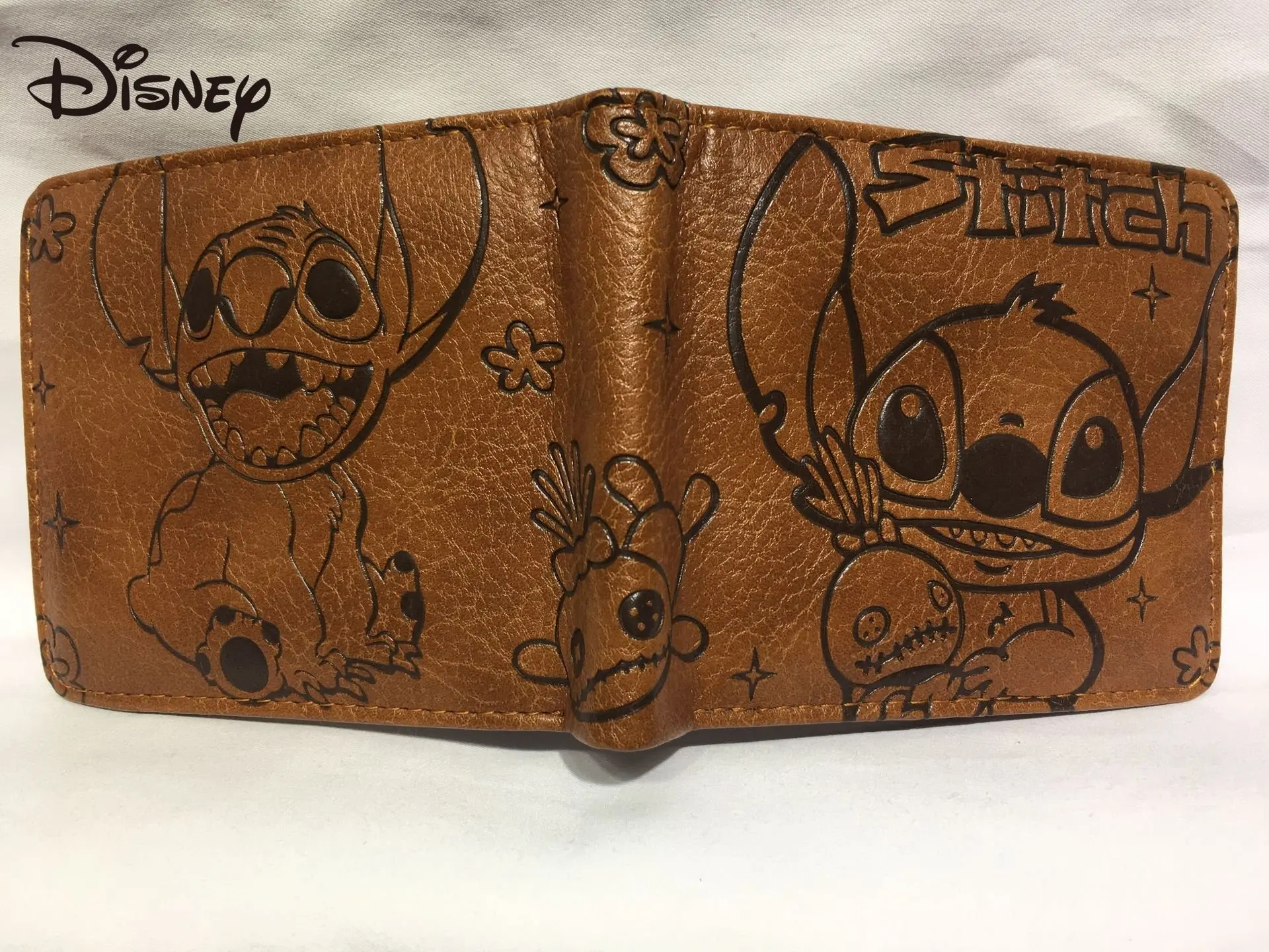 Top Trends: MINISO Disney Lilo And Stitch Embossed Short Coin Purse Student Fashion Leather Wallet For Men And Women Shoppable Styles