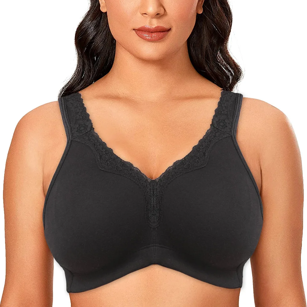 Top Trends: New Women's Underwear Plus Size Bra Full Cup Seamless Wireless Ultra-thin Cotton Women Bras Minimizer Brassiere B C D E F G H I Shoppable Styles