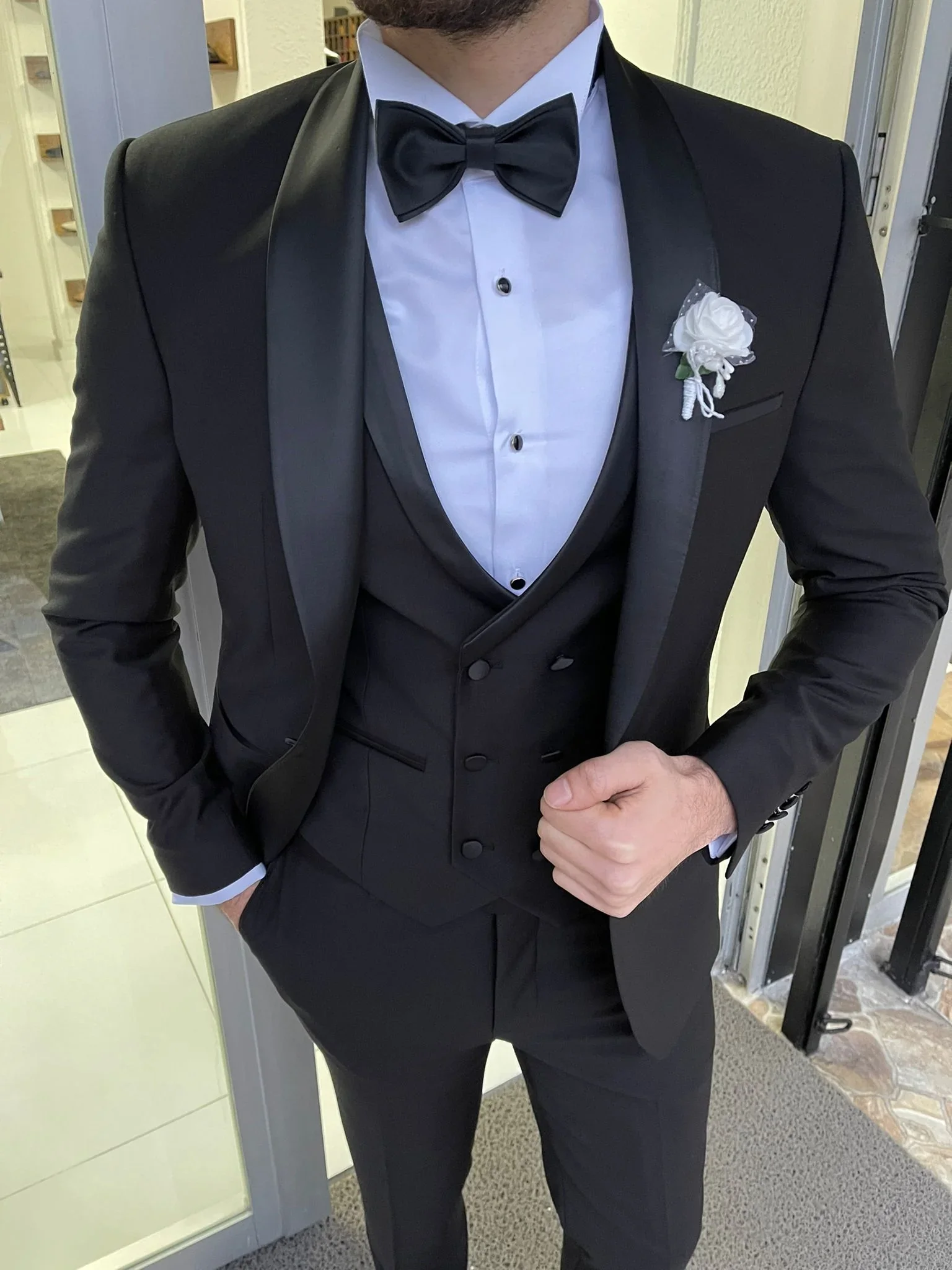 Top Trends: 2023 New Arrival Male Wedding Suits Slim Fit Shawl Lapel 3 Pieces Formal Best Men Groom Wear Wedding Tuxedos Trajes De Hombre Shoppable Styles