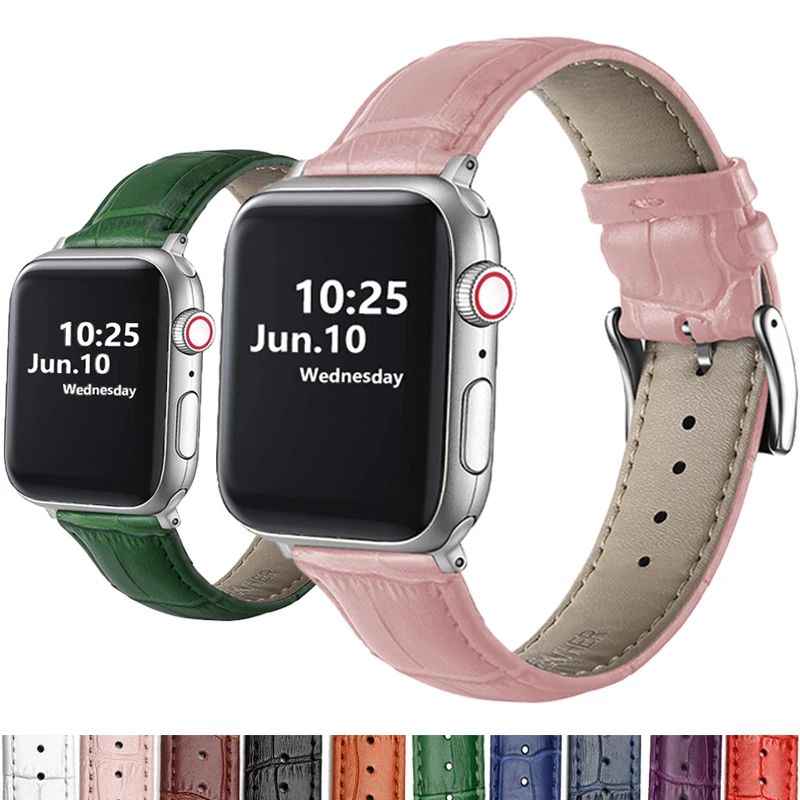 Top Trends: Leather Band For Apple Watch Strap IWatch Watchband For Series 5 / 3 Sport Bracelet 42mm 38mm Strap For Iwatch 6 4 SE Band Shoppable Styles