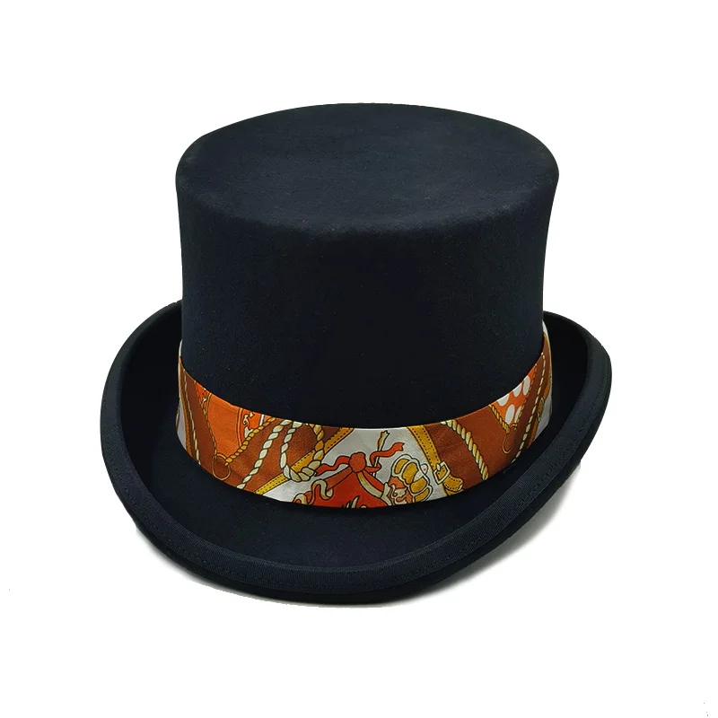 Top Trends: 2024 Pink And Purple High Top Hat Magician High Hat British Black Jazz Top Hats Male And Female Court Gentleman Flat Felt Hat Shoppable Styles - Image 4