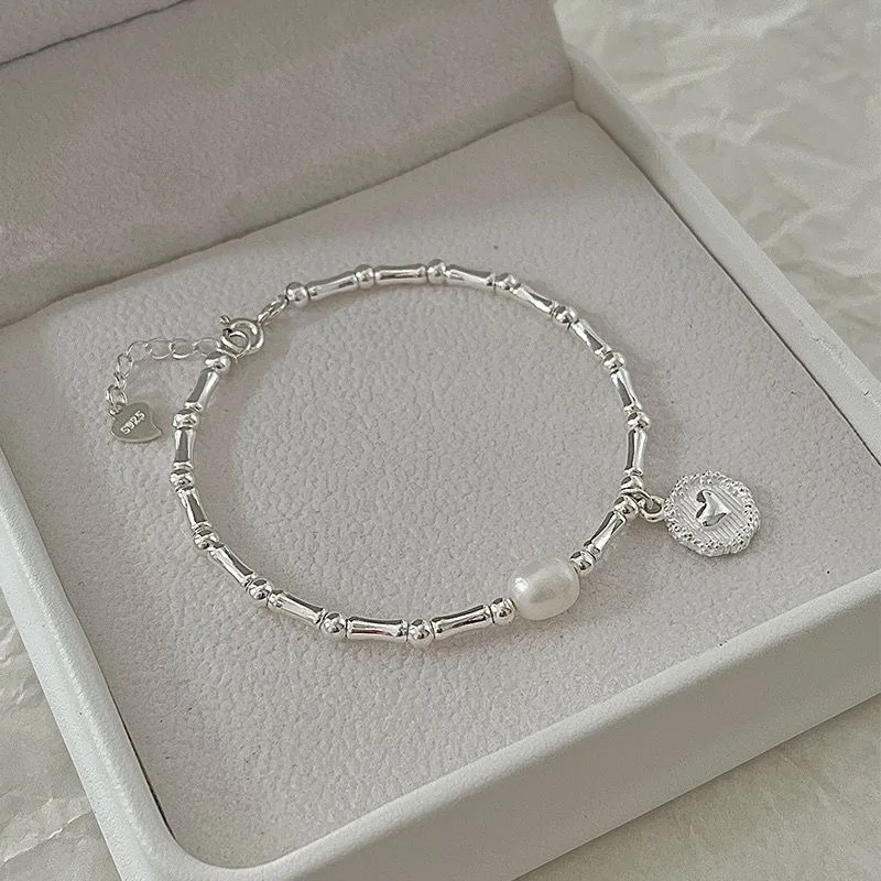 Top Trends: VENTFILLE 925 Sterling Silver Pearls Bamboo Knots Bracelet For Women Girl Simple Korean Jewelry Birthday Gift Dropshipping Shoppable Styles