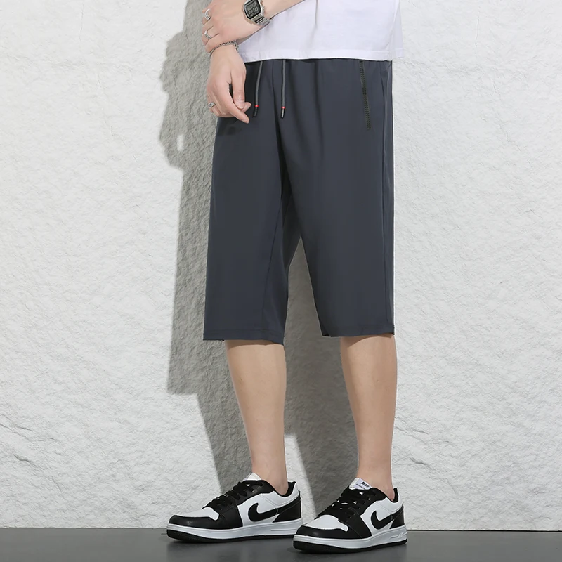 Top Trends: New Summer Thin Men'S Elastic Quick Dry Casual Sports Shorts Loose And Stylish Versatile Ice Silk Straight Leg 7-Point Trousers Shoppable Styles - Image 4