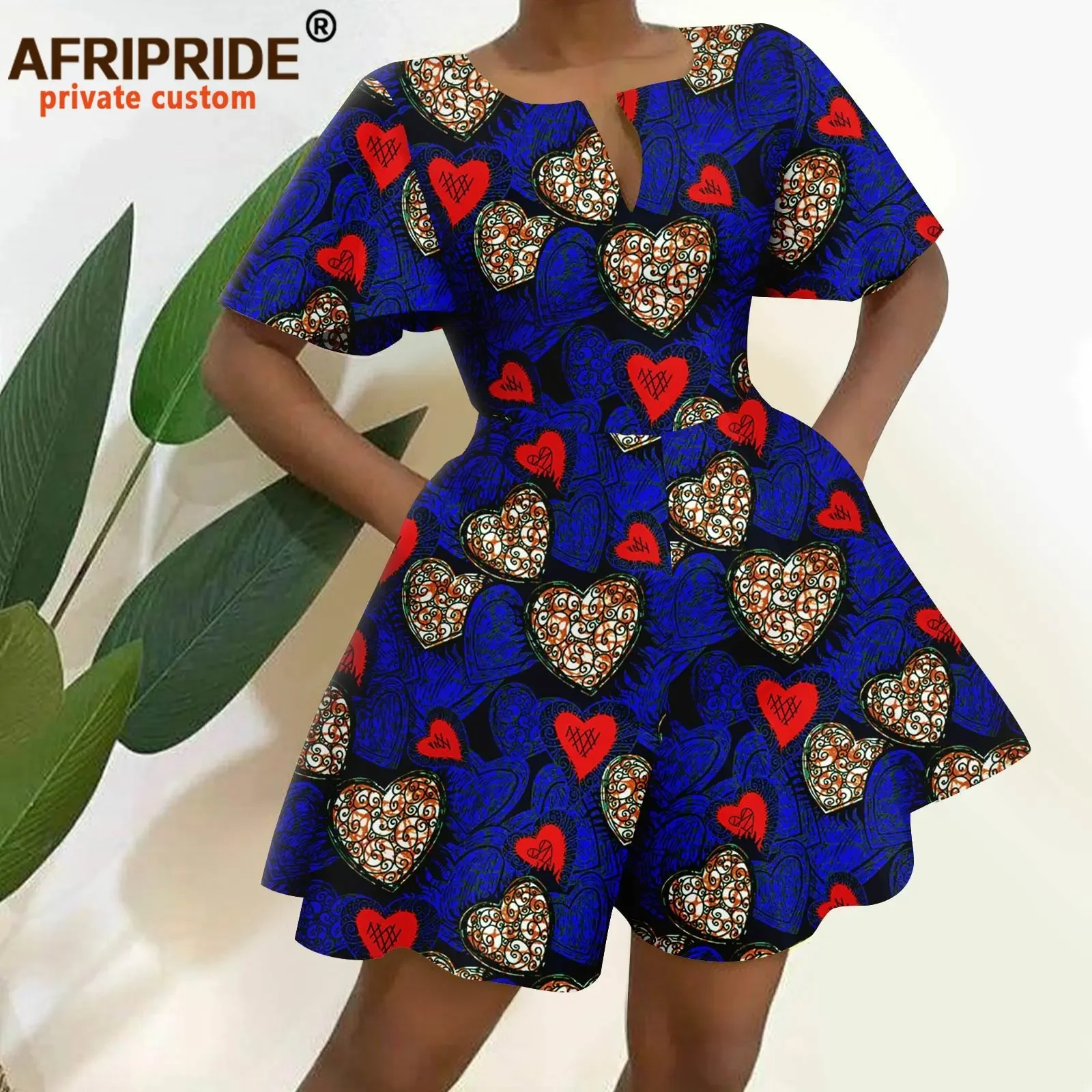 Top Trends: 2024 African Clothes For Women Short Sleeve High Waist Print Jumpsuit Casual Cotton Summer Outfits Rompers Playsuits A2329001 Shoppable Styles