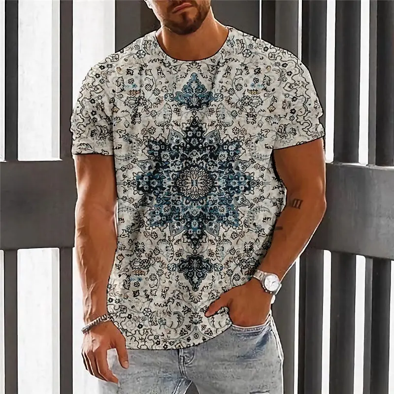 Top Trends: Summer Men's T-Shirt 3d Ethnic Style Print Short Sleeve Casual Fashion T-Shirt For Men O Neck Tops Oversized Men's Clothing Shoppable Styles - Image 3