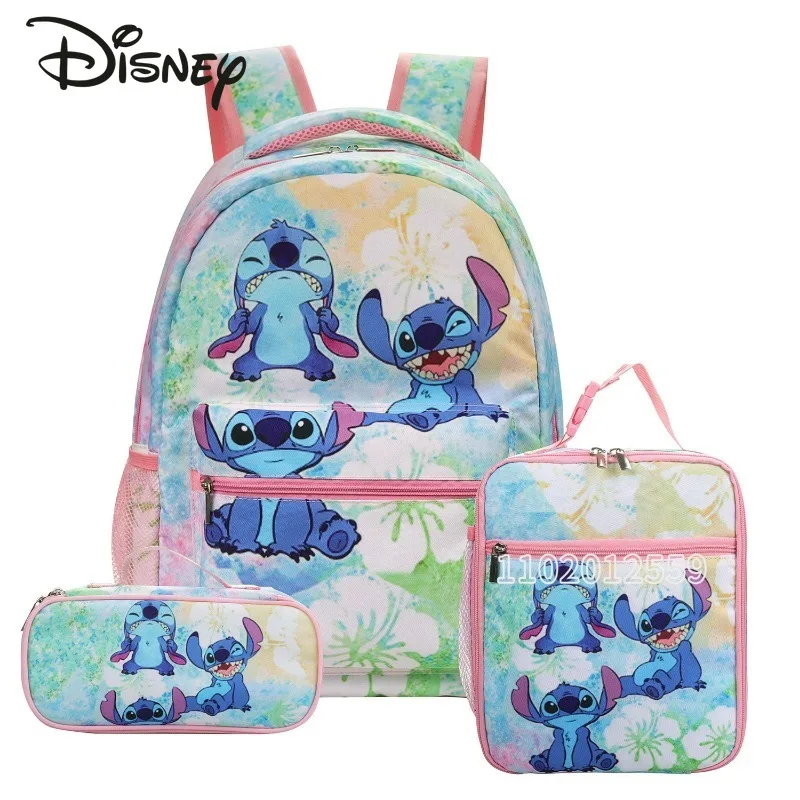 Top Trends: Disney Stitch New Children&#039;s School Bag Cartoon Cute Children&#039;s Backpack 3-piece Set Fashion Girls&#039; School Bag Large Capacity Shoppable Styles