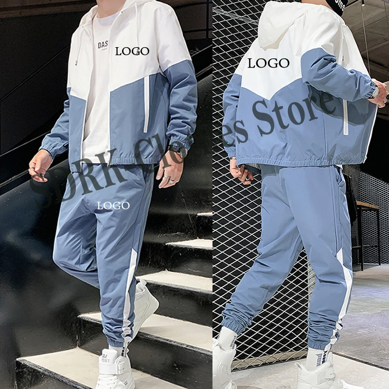 Top Trends: Custom LOGO Men Tracksuit Jacket+ Pants Fashion Harajuku Sportswear Homme Jogging Set Streetwear Shoppable Styles - Image 4