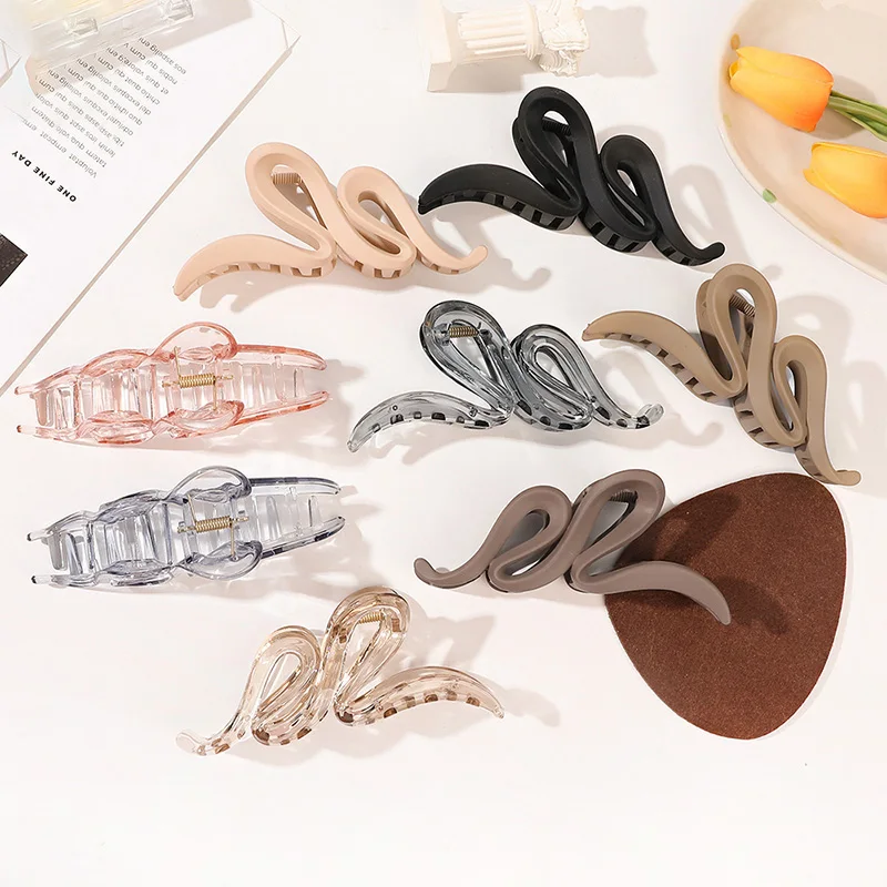 Top Trends: Large Hairpin For Women Wave Shark Clip Trendy Claws Clips French Temperament Hair Accessories Korean Girls Headwear 2023 Shoppable Styles - Image 2