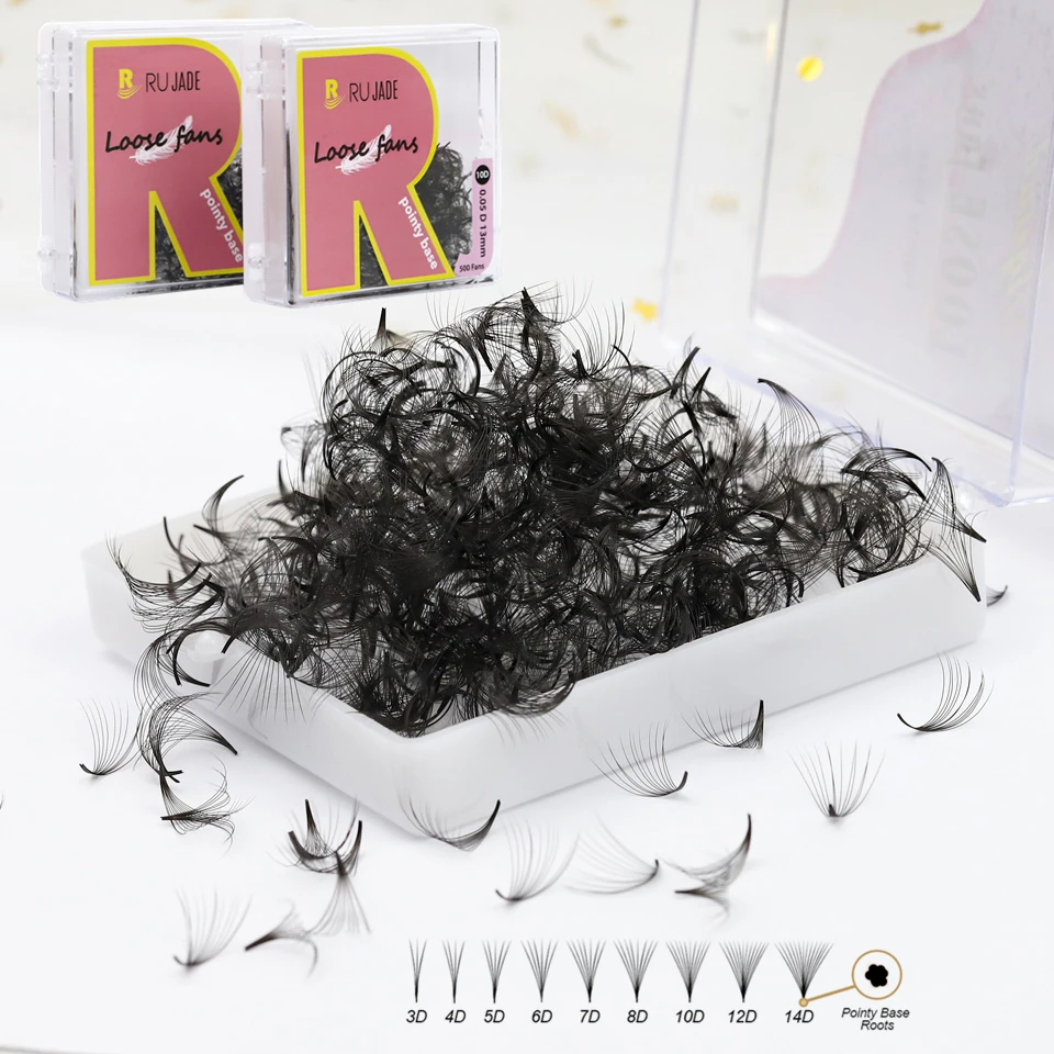 Top Trends: RUJADE Thin Pointy Base Premade Volume Faux Eyelash Extension Loose Fans 3D 4D 5D 6D 7D 8D 10D Russian Volume Eyelashes Bouquet Shoppable Styles