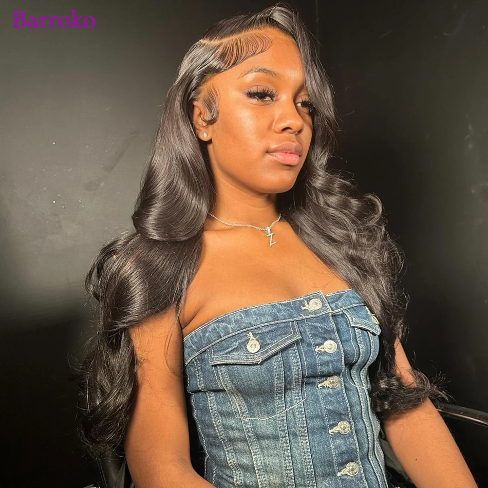 Top Trends: Barroko Highlight P4 / 27 613 Colored Body Wave Wig 34 Inch Transparent Lace Front Human Hair Wigs Pre Plucked 180% Remy Brazilian Shoppable Styles - Image 6