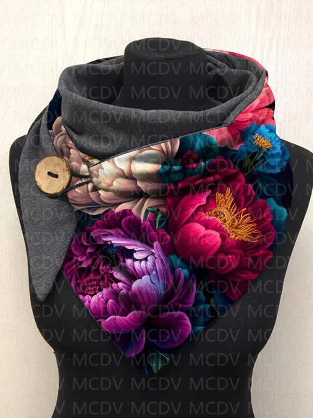 Top Trends: MCDV Flower 3D Printed Warm Fleece Casual Scarf And Shawl For Women Warm And Comfortable Scarf Shoppable Styles