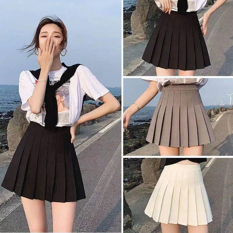 Top Trends: Summer High Waist Skirts Womens Sexy Mini Skirts Vintage Pleated Skirt Korean Tennis Skirts Short White Black Shoppable Styles