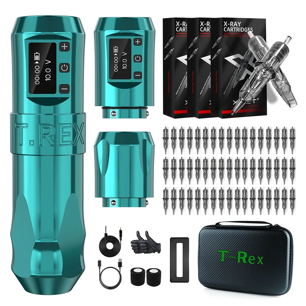 Top Trends: T-Rex Wireless Tattoo Machine Kit Rotaty Battery Pen With Portable Power Pack 2400mAh Cartridge Needles RL RM Tattoo Supplies Shoppable Styles