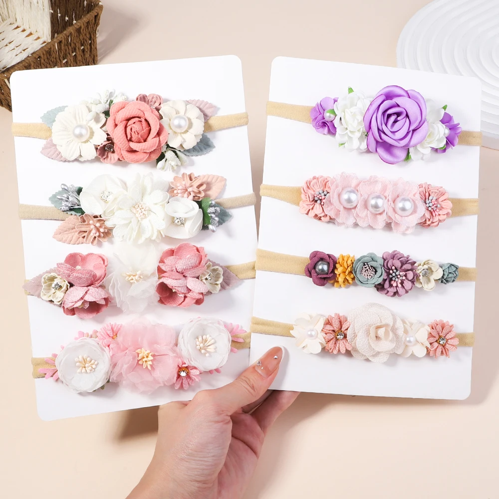 Top Trends: 1Pcs Baby Girl Headband Cute Flower Elastic Hair Band Newborn Head Toddler Headband Headwear Kids Accessories Christmas Gifts Shoppable Styles