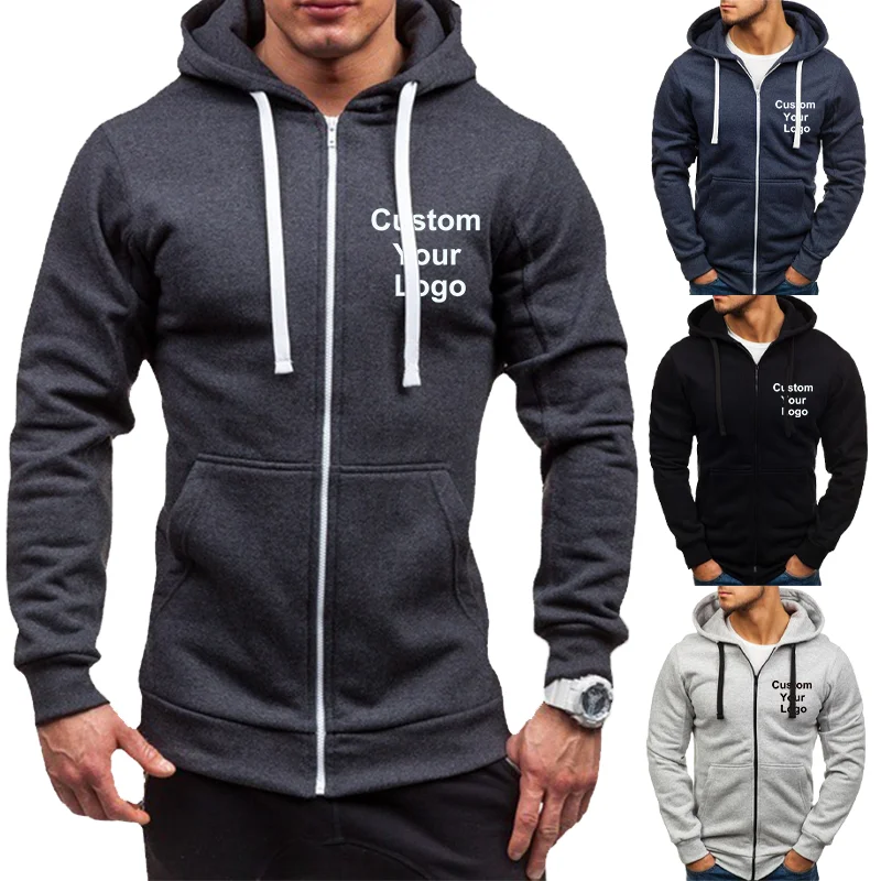 Top Trends: Casual Men Custom Your LogoHoodies Fashion Hoodie Sweatshirts Autumn Winter Zipper Jackets Shoppable Styles