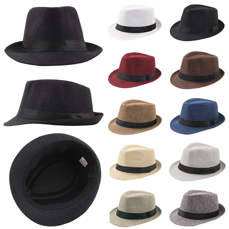 Top Trends: New Fashion Retro Men Wide Brim Hat Vintage Couple Cap Outdoor Adult Bowler Hats Summer Sun Straw Caps Men's Top Jazz Hat Shoppable Styles - Image 2