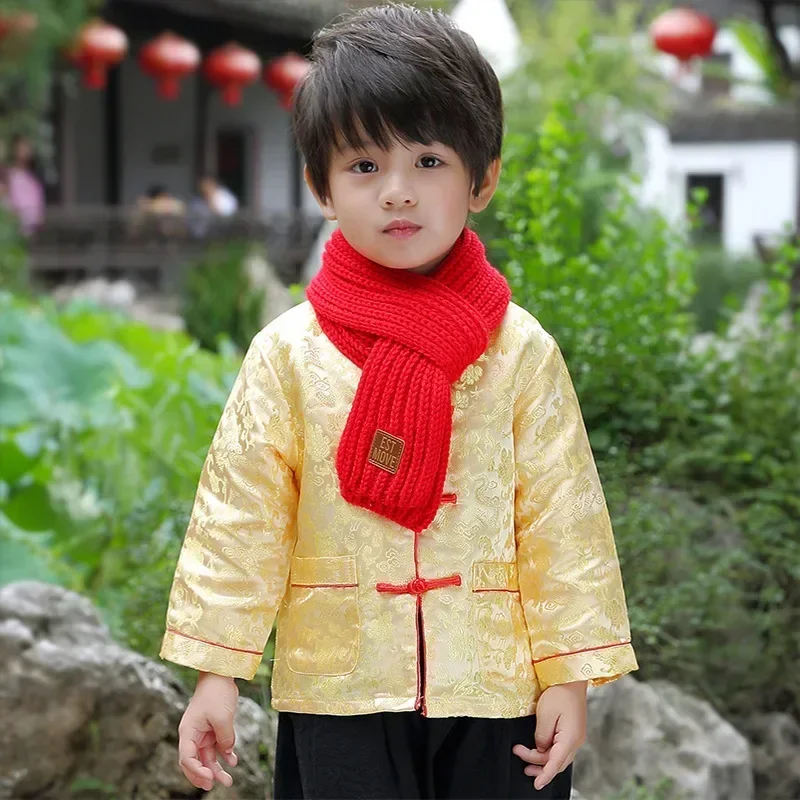 Top Trends: Chinese New Year Clothes For Kids Spring Costumes Baby Boys Tang Suit Clothes Satin Coat Dragon Printing Tops Pants Wushu Set Shoppable Styles - Image 4