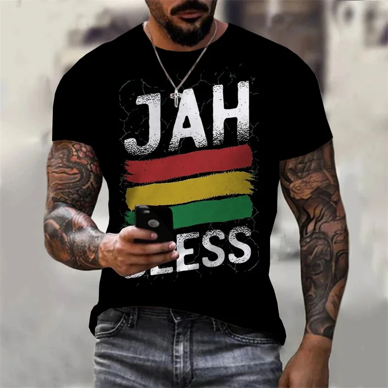 Top Trends: 2023 New Fashion Personality 3D Unisex Street Leisure Reggae Round Neck Short Sleeve Men's T-shirt Large T-shirt Top Clothing Shoppable Styles