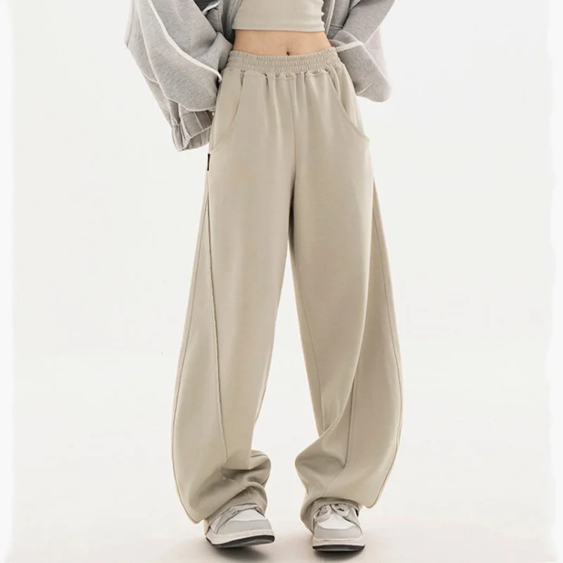 Top Trends: Streetwear Fashion Women Solid Sweatpants Spring Autumn Street Dance Jazz Loose Elastic Waist Casual Wide Leg Sports Trousers Shoppable Styles