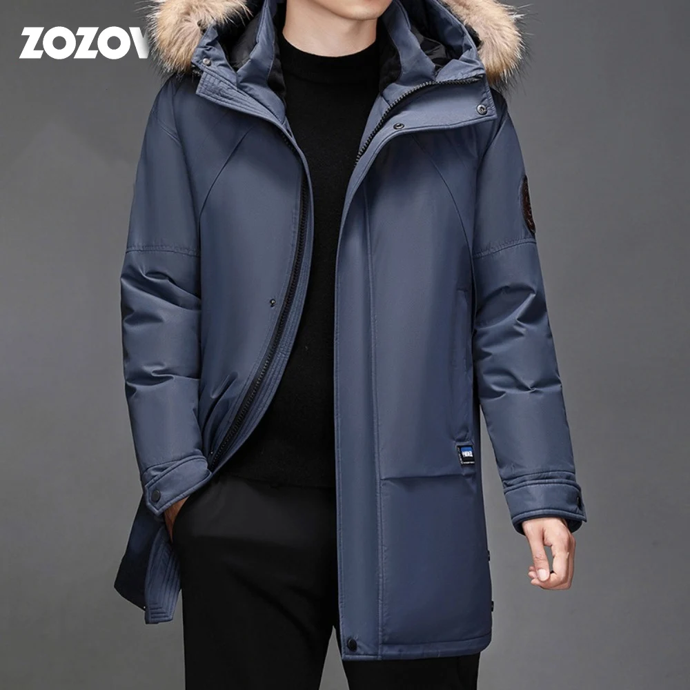 Top Trends: ZOZOWANG New Mens Winter White Duck Down Jacket Mid-Length Hooded Thick Plus Size Tooling Plus Size Winter Warm Down Jacket Shoppable Styles