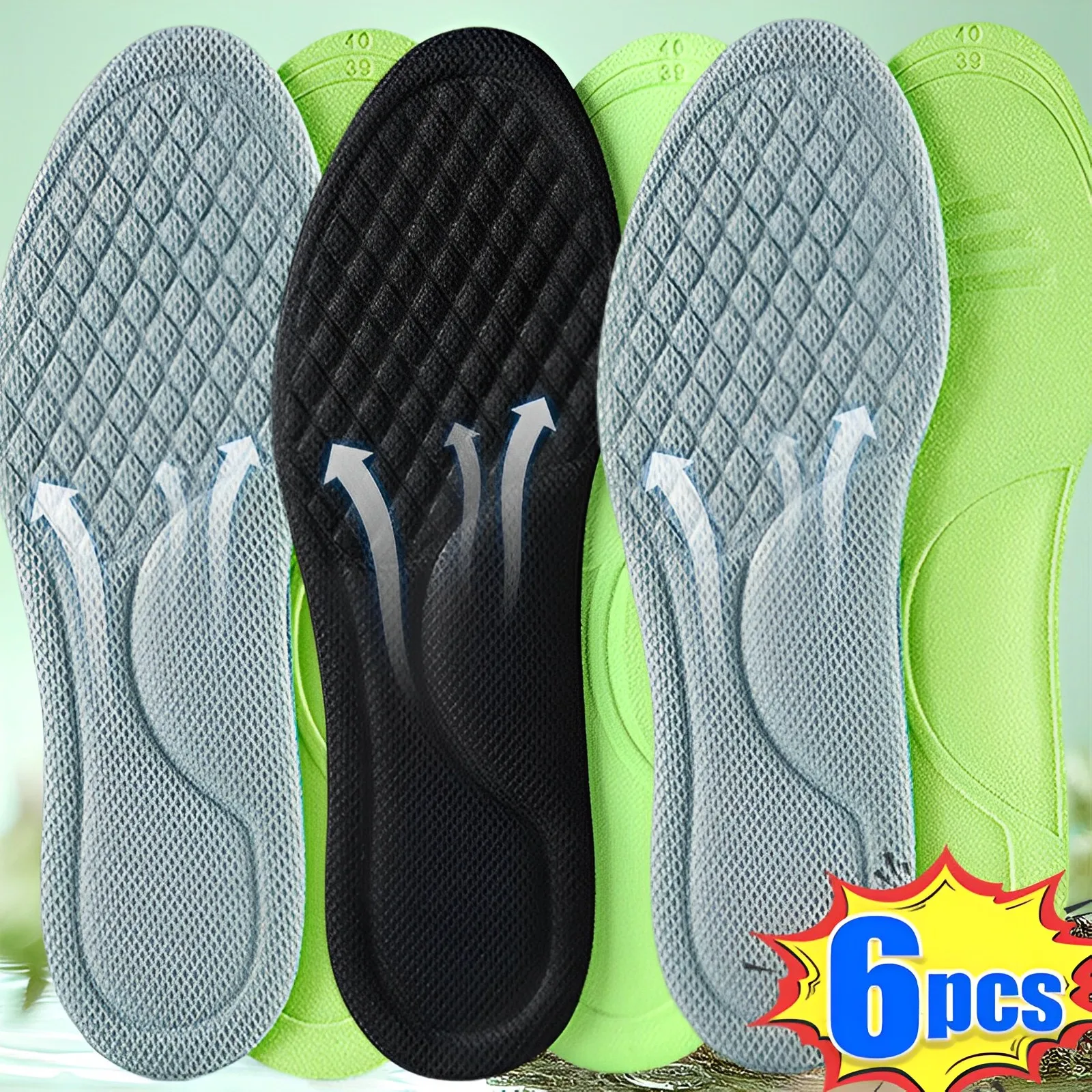 Top Trends: 6pcs Soft Memory Foam Insoles For Shoes Sweat-Absorbing Breathable Deodorant Insole For Feet Orthopedic Sponge Shoe Inserts Pads Shoppable Styles