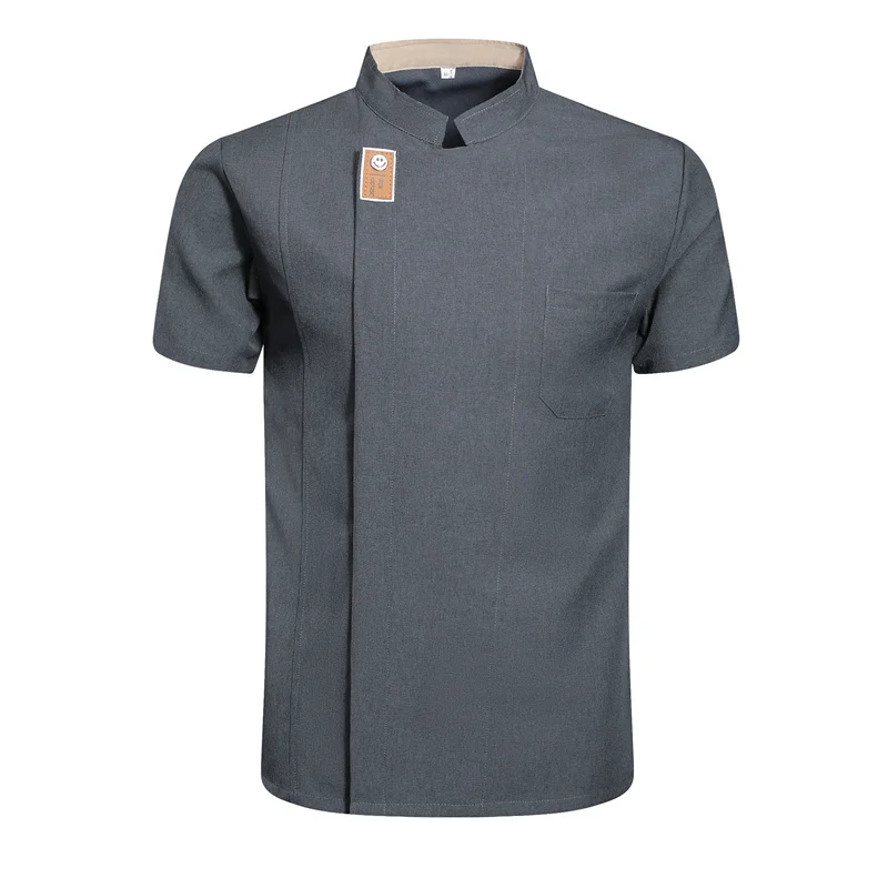 Top Trends: Chef Jacket Men Women Short Sleeve Cook Shirt Bakery Restaurant Chef Jacket Waiter Uniform Kitchen Jacket Hotel Costume Apron Shoppable Styles