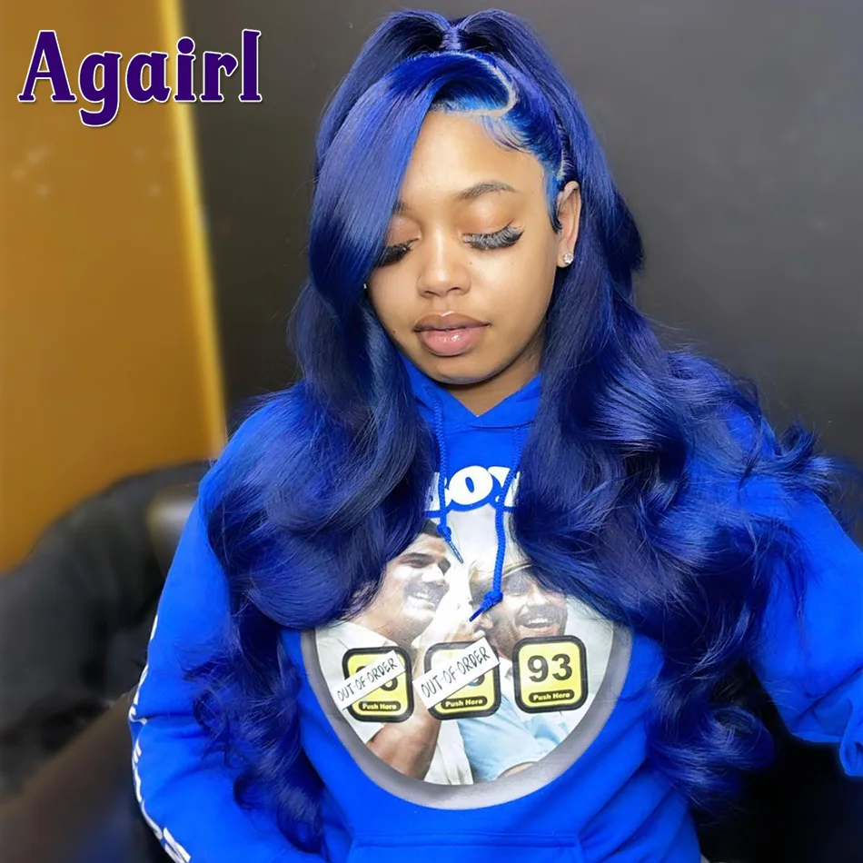 Top Trends: Navy Blue 13X4 13X6 Lace Front Body Wave Human Hair Wigs Transparent Lace Peruvian Remy 5X5 Closure Wigs For Women Pre Plucked Shoppable Styles