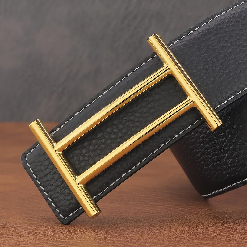 Top Trends: High Quality 3.8cm Wide Copper Slide Buckle Belt Men&#039;s Designer Full Grain Leather Luxury Black Belt Brand Fashion Shoppable Styles