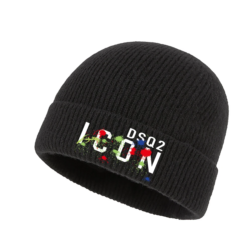 Top Trends: DSQ2 Brand Beanie Printed Ski Knitted Hat ICON DSQ2 Letter Women&#039;s Winter Hat Warm Baggy Beanies Knitted Skull Hat Shoppable Styles