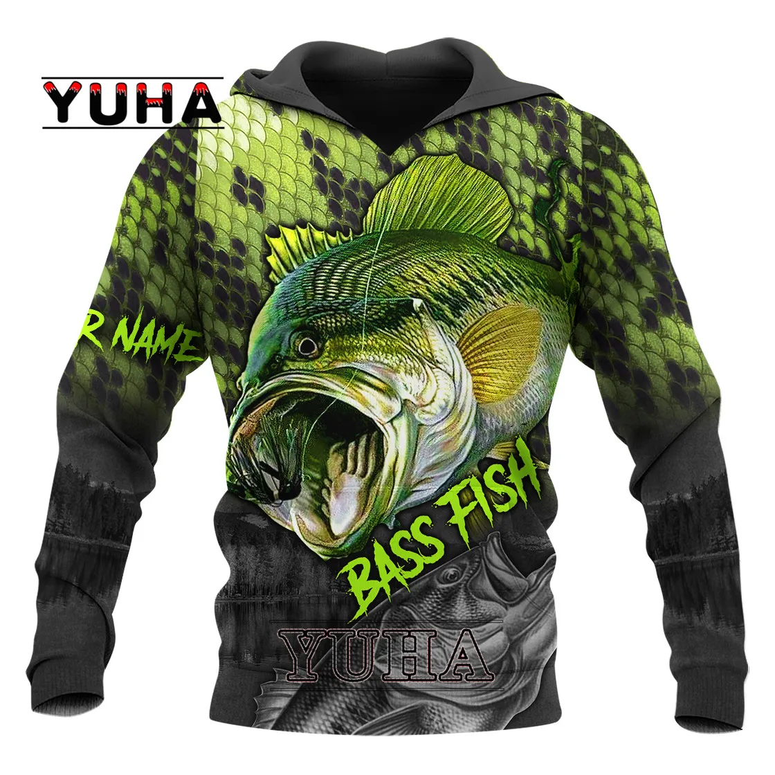 Top Trends: YUHA Bass Fishing Custom Name 3D Printed Mens Hoodie Unisex Hoodies Sweatshirt Autumn Streetwear Casual Jacket Tracksuit Shoppable Styles