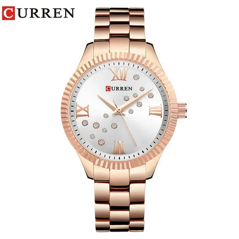 Top Trends: Curren Top Brand Women&#039;s Watch Luxury Gold Quartz Wristwatches For Women Stainless Steel Wrist Watches Rhinestones Ladies Gifts Shoppable Styles