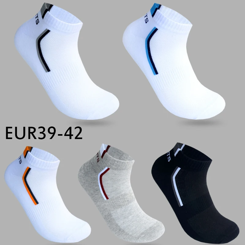 Top Trends: 10 Pieces=5 Pairs / lot Men Socks Mesh Breathable Short Casual Socks Summer Cotton Sports Socks Absorb Sweat Ankle Socks Set Meias Shoppable Styles