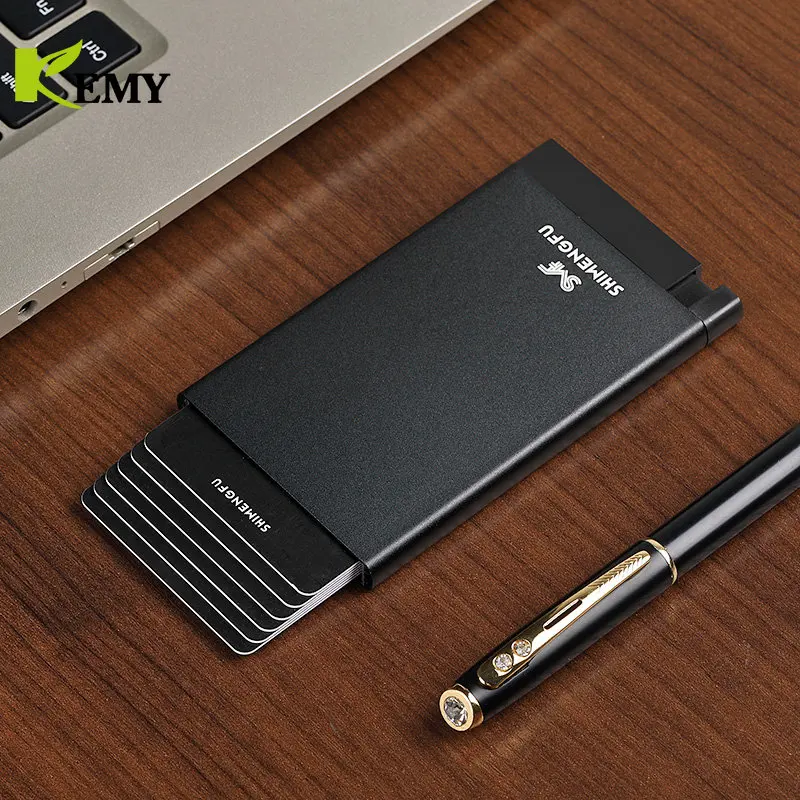 Top Trends: All Aluminum Multi-function Metal RFID Cardholder Wallet Men Business Badge Credit Card Holder Minimalist Wallet ID Card Shoppable Styles