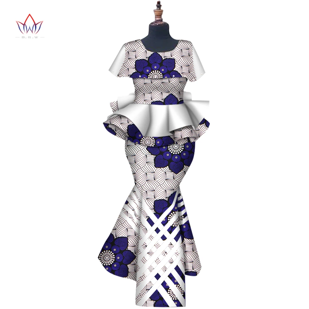 Top Trends: New BintaRealWax Customize African Dresses For Women Elegent Trench V-neck Top And Mermaid Skirt Plus Size 6XL WY8300 Shoppable Styles - Image 3