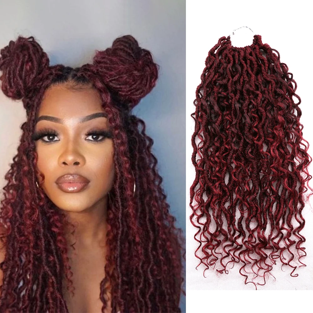 Top Trends: Goddess Passion Twist River Faux Locs Crochet Braids Hair Extensions Synthetic Soft Ombre Curly Ends Wavy Braiding Hair Shoppable Styles