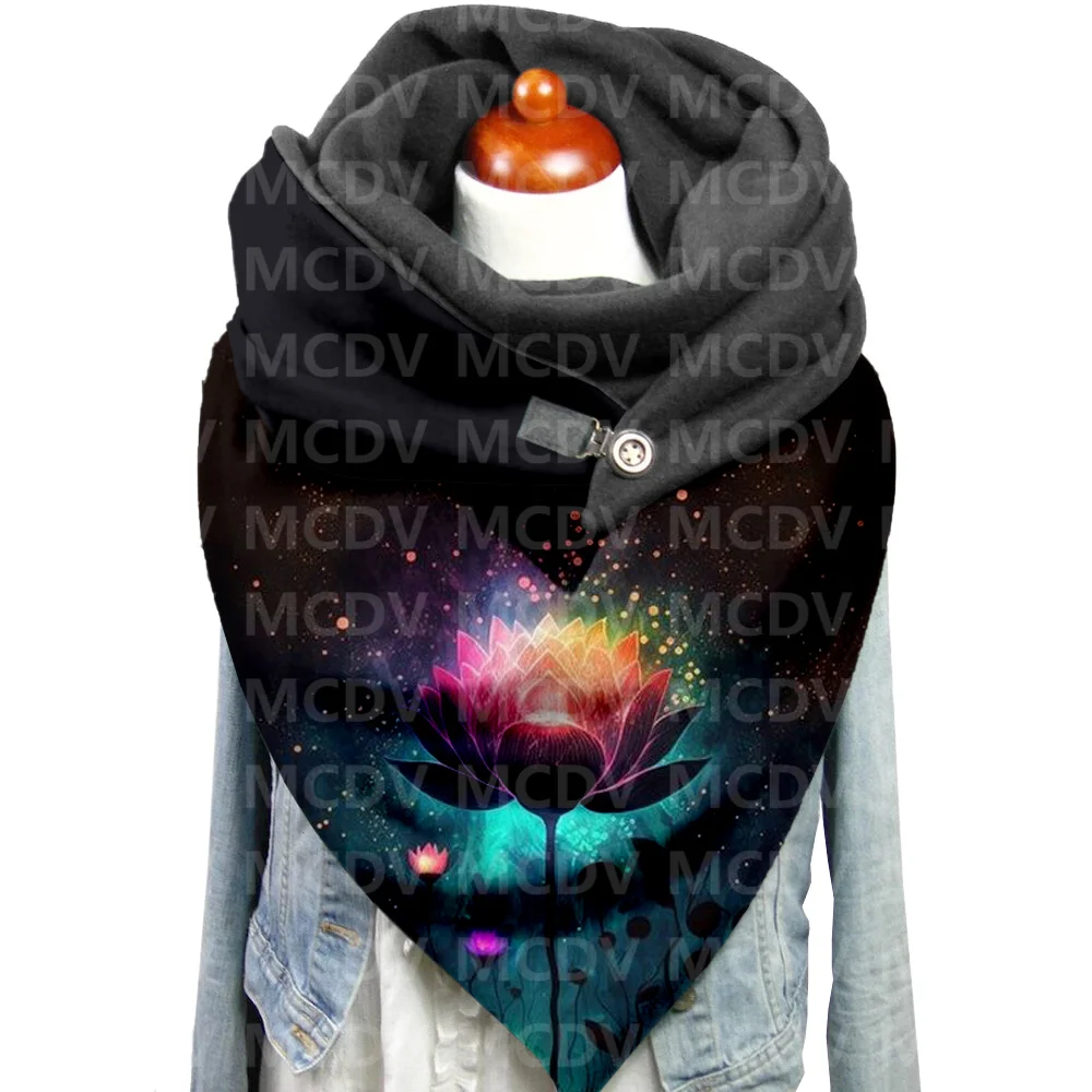 Top Trends: Yoga Lotus 3D Printed Casual Scarf And Shawl For Women Warm And Comfortable Scarf Shoppable Styles