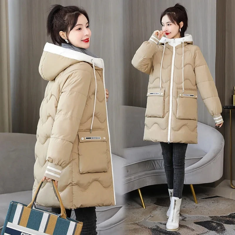 Top Trends: Down Cotton Jacket Women's Parkas 2023 New Winter Hooden Cotton Padded Coat Korean Loose Warm Thicken Coat Windproof Outwear Shoppable Styles