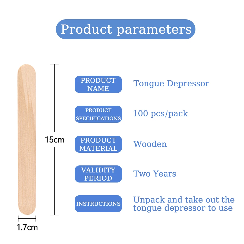 Top Trends: 5 / 50 / 100Pcs Disposable Wooden Tongue Depressor 15*1.8cm Tattoo Accessories Surgical Tongue Depressors Tool Shoppable Styles - Image 2