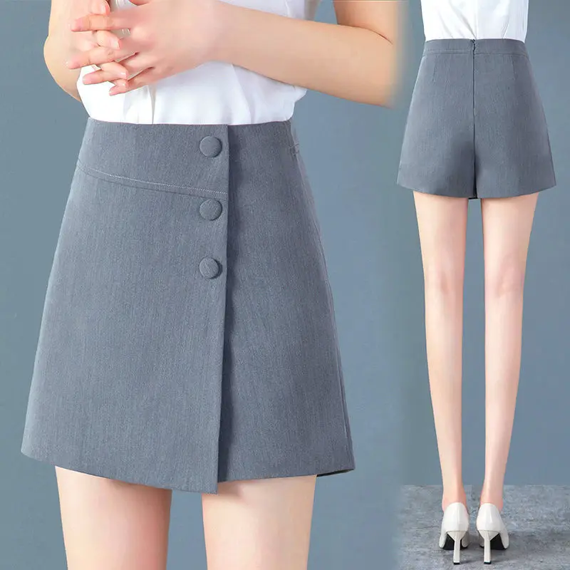 Top Trends: Office Lady Fashion Suit Skirt Shorts Koreon Clothing Women Summer Streetwear Casual High Waist All-match Solid Short Pants 2023 Shoppable Styles