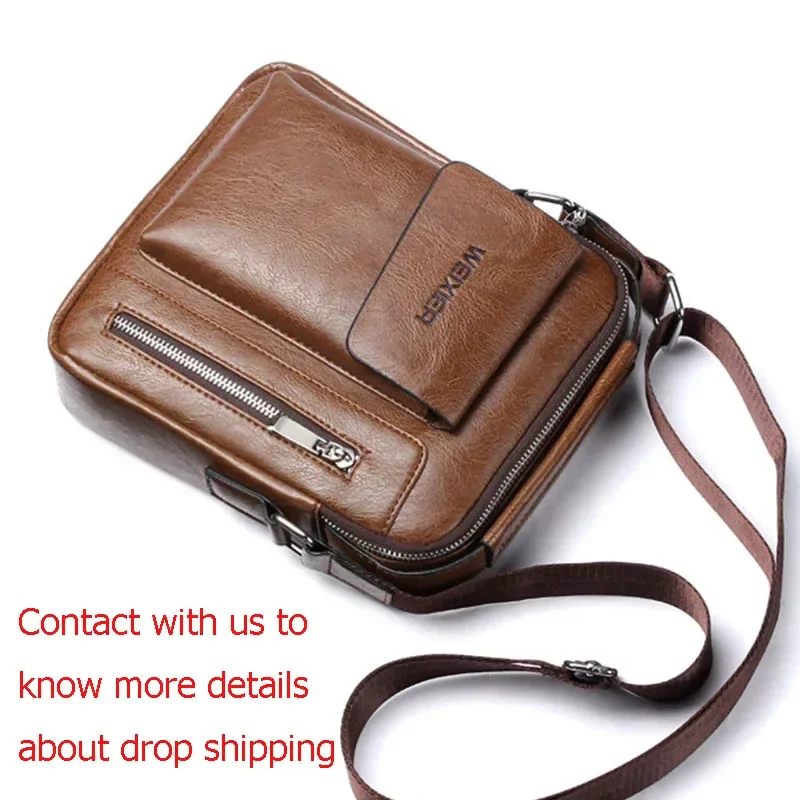 Top Trends: Casual Men Shoulder Bag Vintage Crossbody Bags Male Bag PU Leather Handbag Capacity Men Messenger Bags Tote Bag Shoppable Styles - Image 5