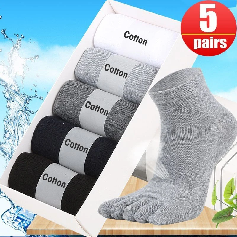 Top Trends: 5pairs Unisex Men Women Toe Socks Cotton Five Finger Socks Running Breathable Sweat Deodorant Antibacterial Casual Sports Sock Shoppable Styles