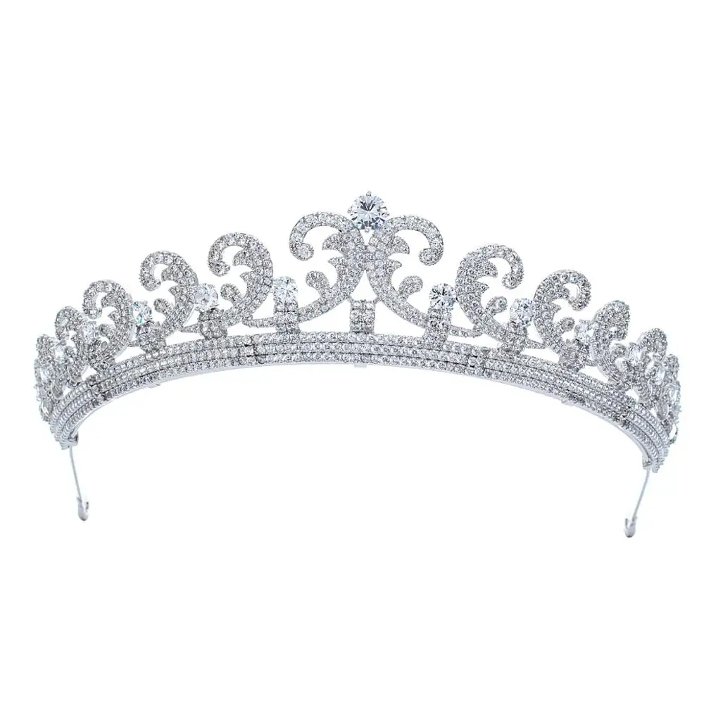 Top Trends: Classic Design Cubic Zirconia Diana Princess Tiara Diadem For Bridal Wedding Hair Jewelry Accessories Hairpieces CH10327 Shoppable Styles