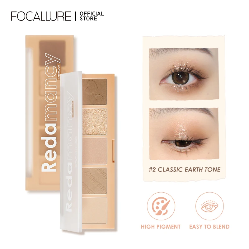 Top Trends: FOCALLURE 5 Colors Matte Shimmer Eyeshadow Palette Long-lasting Waterproof Pigments Shiny Eye Shadow Powder Makeup Cosmetics Shoppable Styles