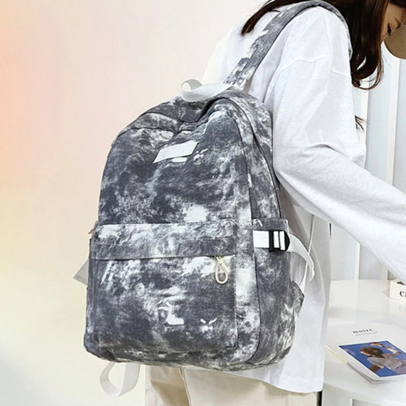 Top Trends: Fashion Tie Dye Printing Women Backpack Casual Canvas Students School Bags Female Daily Large Capacity Travel Rucksack Handbags Shoppable Styles - Image 2