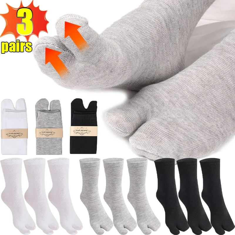 Top Trends: 6Pcs Split Tabi Toes Socks Women Men Sports Running Sweaty Fiber Two Finger Socks Black Deodorant Breathable Long Socks Shoppable Styles