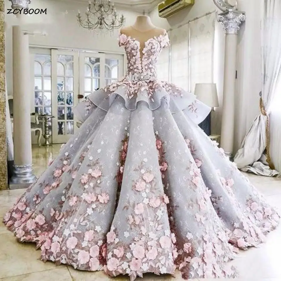 Top Trends: 2023 Gorgeous Pink Ball Gowns Off The Shoulder Appliques 3D-Floral Tulle Young Girl Women Quinceanera Floor Length Prom Dresses Shoppable Styles