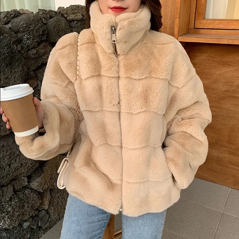 Top Trends: 2022 Fashion Faux Fur Coat Mink Fur Teddy Coat Warm Jacket For Women Fur Coats For Women Winterwear Solid Women's Winter Jacket Shoppable Styles