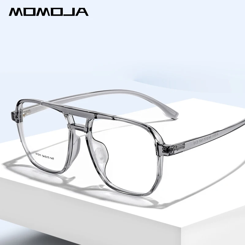 Top Trends: MOMOJA Retro Fashion Polygon Pilot Ultra Light TR90 Spectacle Optical Prescription Glasses Frame Man Woman Eyeglasses A1011 Shoppable Styles