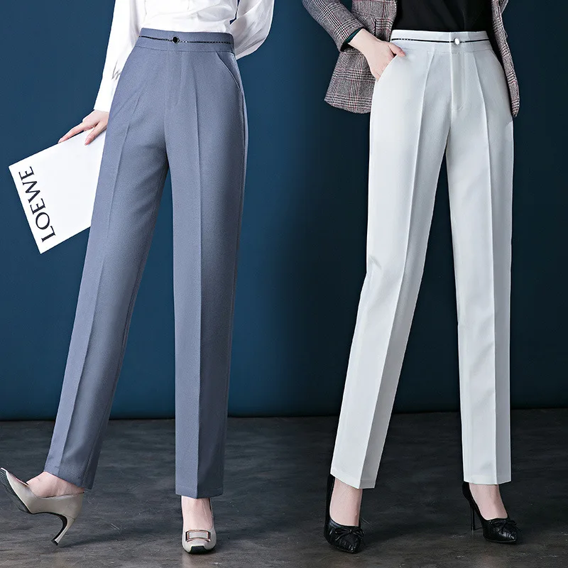 Top Trends: Women&#039;s Formal Suit Pants Comfortable Stretch Elastic Waist Straight Pants With Pocket Work Pants Y2k Pants（M-6XL) Shoppable Styles