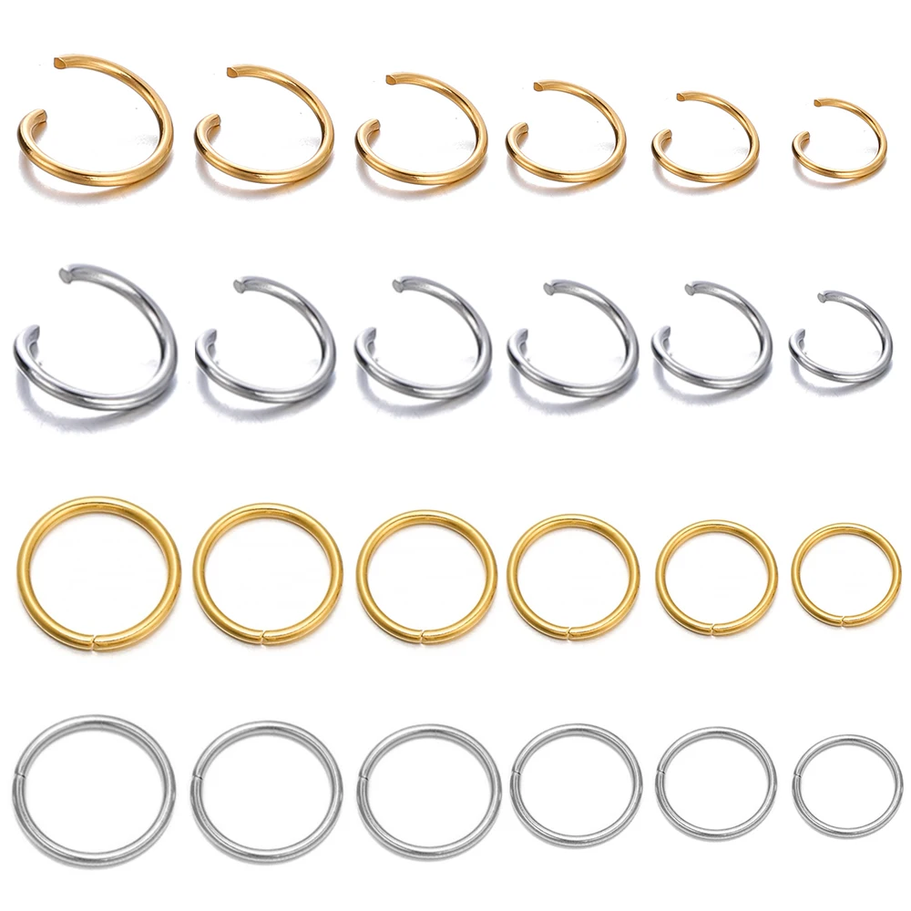 Top Trends: 100-200Pcs / Lot Stainless Steel Open Jump Rings Split Rings Connectors For DIY Jewelry Making Accessories Supplies Wholesale Shoppable Styles